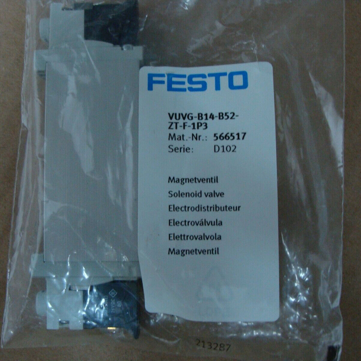 new ONE  FESTO solenoid valve VUVG-B14-B52-ZT-F-1P3 566517 spot stock