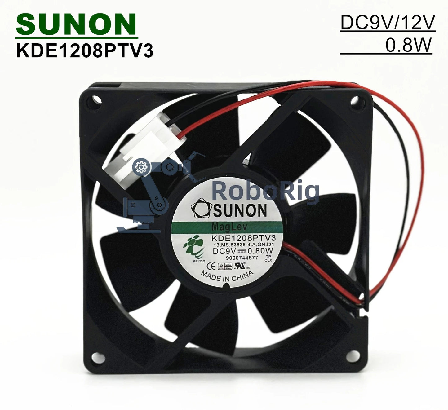 SUNON KDE1208PTV3 9V/12V 0.06A 0.8W 8025 8CM 2-PIN Magnetic levitation fan