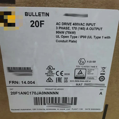 New Factory Sealed 20F1ANC170JA0NNNNN Allen Bradley - ALLEN BRADLEY