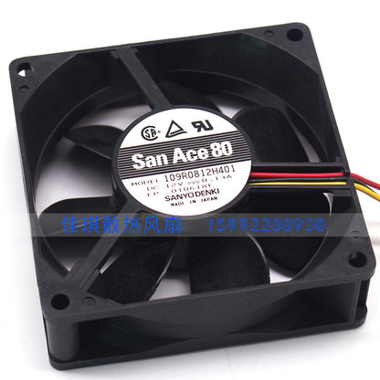 1pcs Sanyo 109R0812H401 8cm8025 12V0.13A double ball 3-wire cooling fan