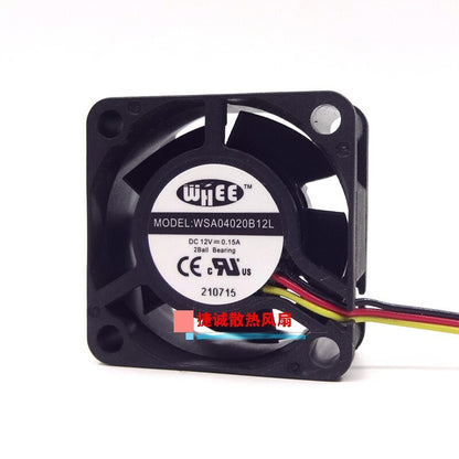 WHEE WSA04020B12L 12V 0.15A 4020 4CM 3-wire Dual Ball Chassis Cooling Fan