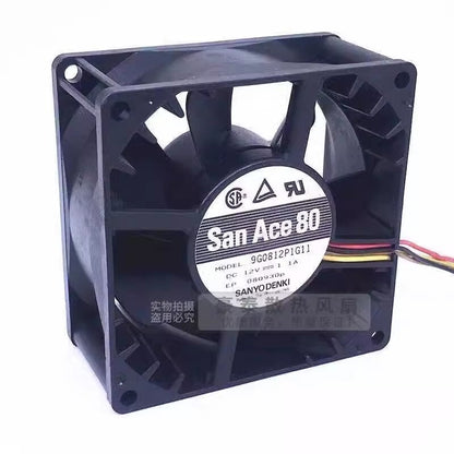 Sanyo 9G0812P1G11 8038 DC12V 1.1A 8CM 4-Wire PWM Mute Cooling Fan