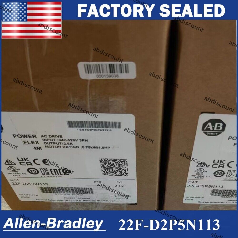 New IN BOX 22F-D2P5N113 PowerFlex 4M AC Drive with 22F-D2P5N113 specs and features - ABB