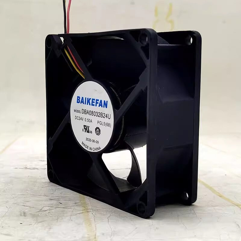 BAIKEFAN DB08032B24U 8032 DC24V 0.50A 8CM 3-Wire Dual Ball Cooling Fan