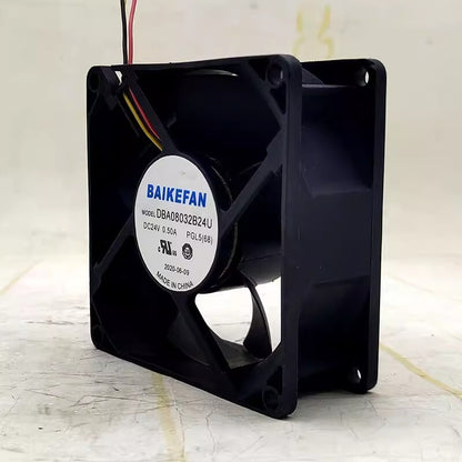 BAIKEFAN DB08032B24U 8032 DC24V 0.50A 8CM 3-Wire Dual Ball Cooling Fan