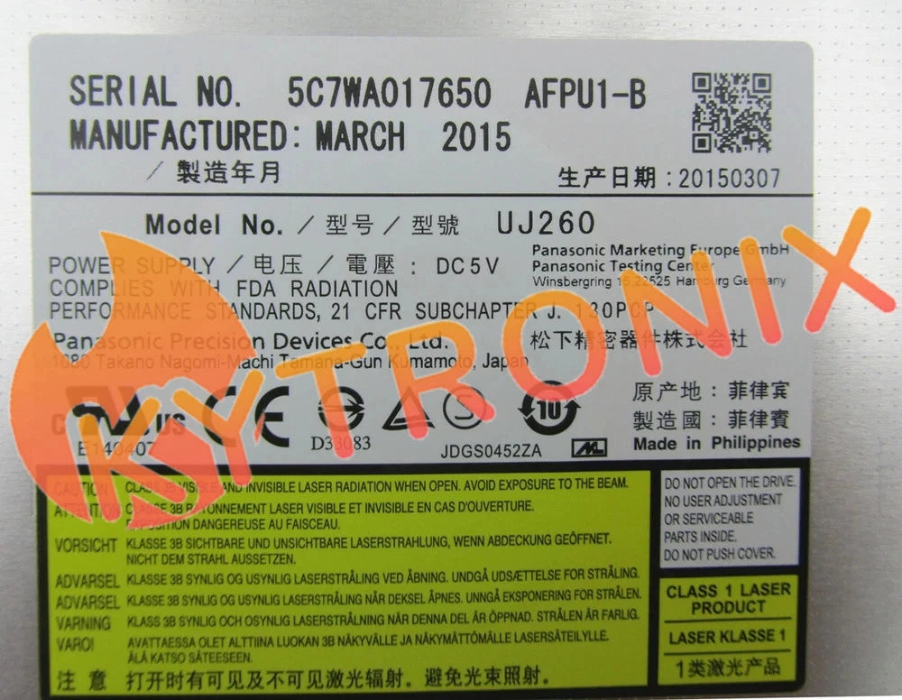 UJ-260 UJ260 6x Blu-RAY DVD Rewriter 12.7mm Sata Laptop Drive