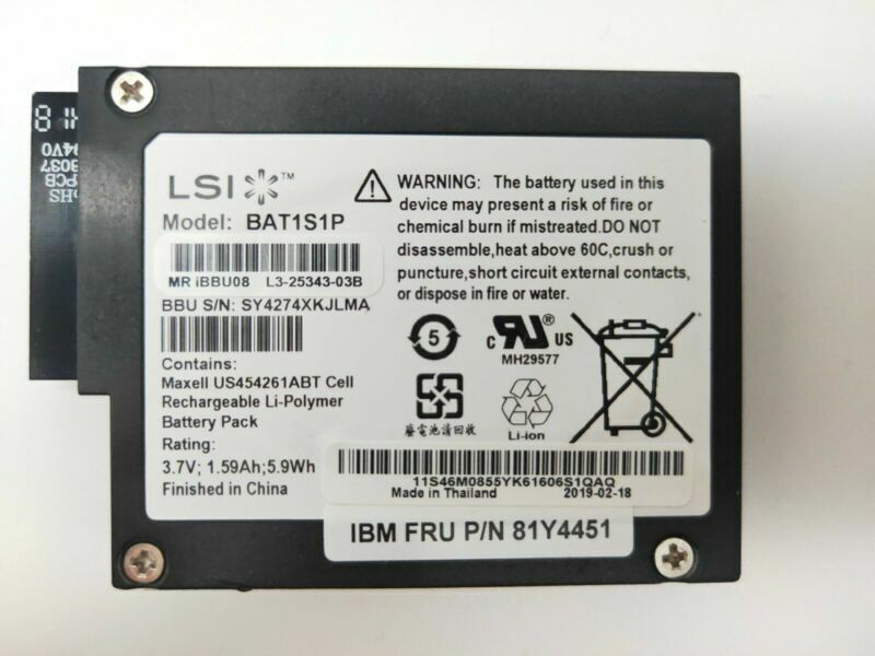 new LSI BBU08 IBM 81Y4451 BAT1S1P For M5015 M5014 M5000 9260 9280 Raid Battery