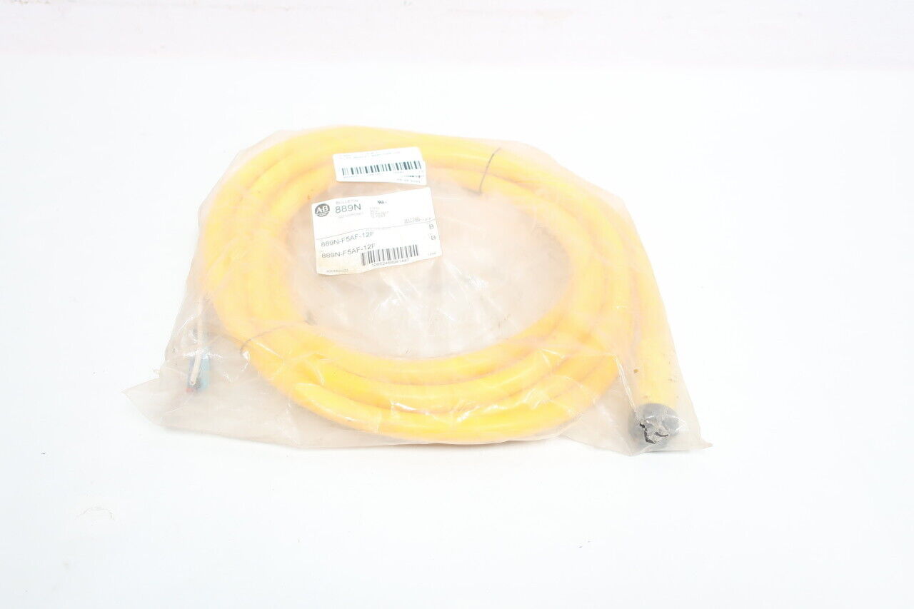 Allen Bradley 889N-F5AF-12F 5P Mini Straight QD Cordset 12ft 600V AC - ALLEN BRADLEY