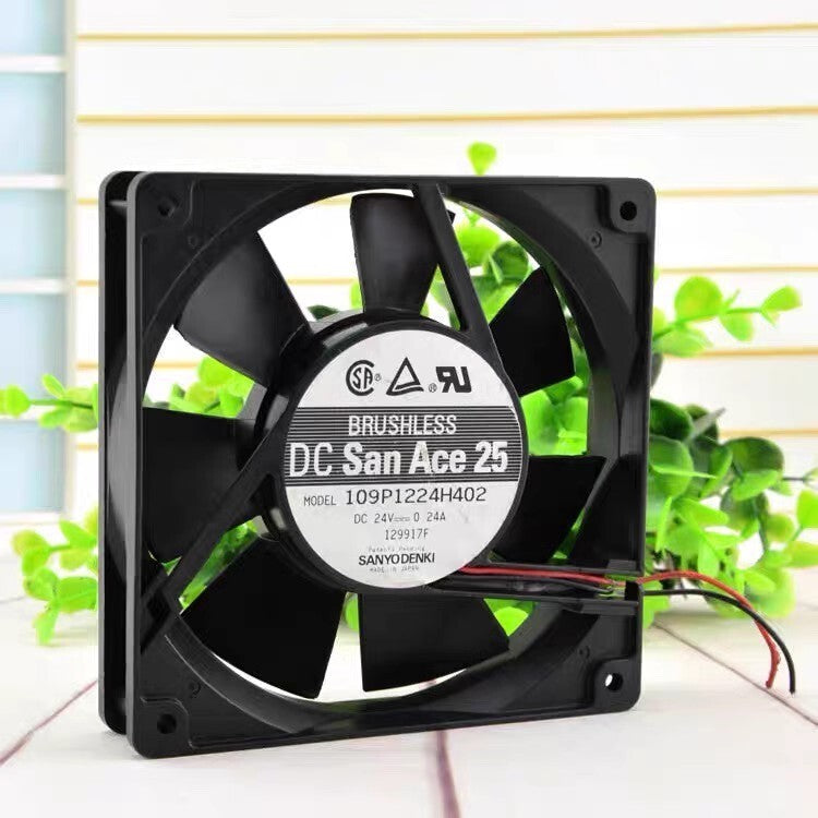Sanyo 109P1224H402 12025 DC24V 0.24A 12CM 2-Wire Silent Cooling Fan