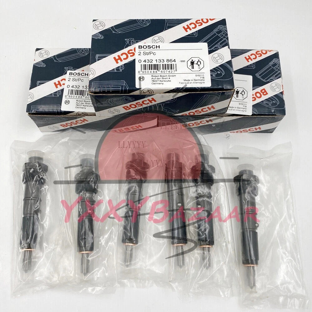 6PCS BOSCH 300 Marine Injectors for 12 Valve 5.9L Cummins +50HP 0432133864 ~
