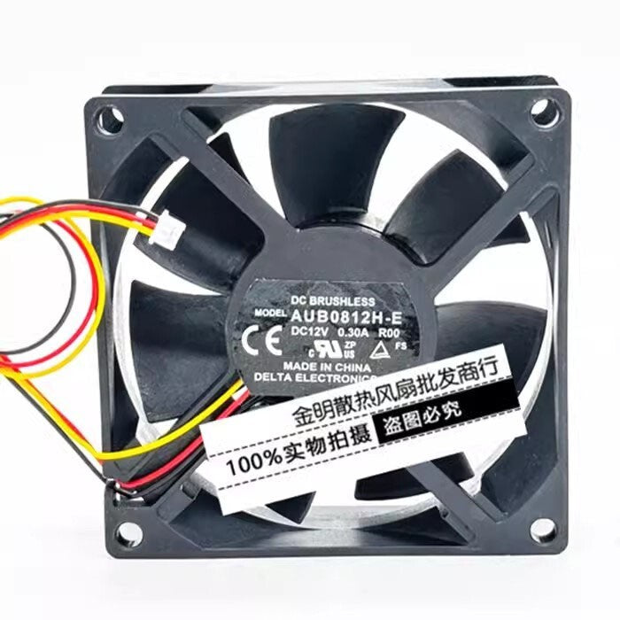 Delta AUB0812H-E 8025 DC12V 0.30A 8CM 3-Pin Silent Cooling Fan