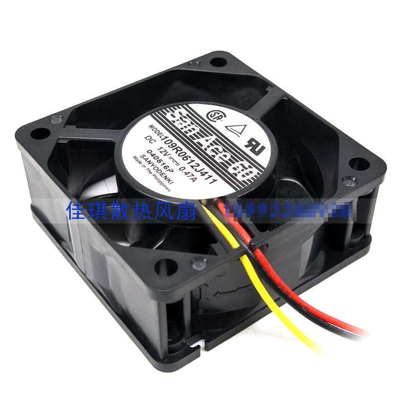 1pcs SANYO 109R0612J411 12V 0.47A 6025 dual ball cooling fan