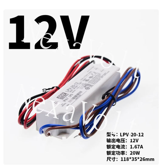 1PC MEAN WELL Power supply LPV-20-12 12V 1.7A INPUT100-240VAC ~
