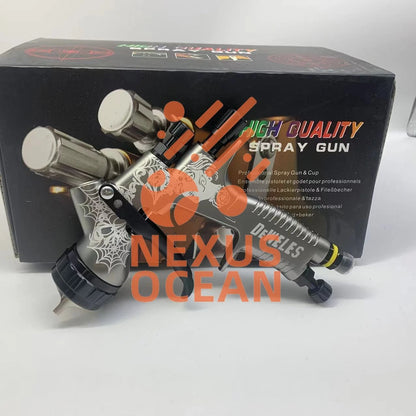 TE20 1.3MM Nozzle Grey Spray Gun 600ML CUP HVLP Paint Tool for Devilbiss