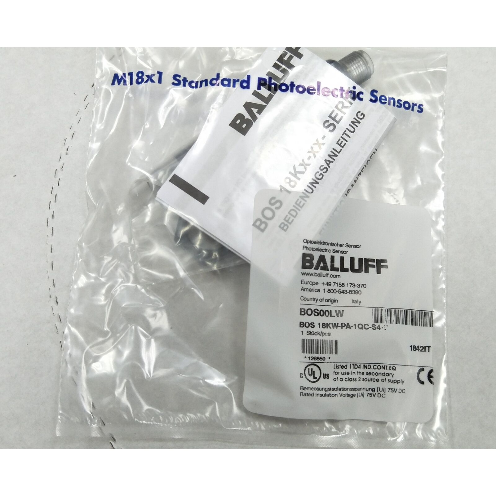 BOS 18KW Photoelectric Sensor - BALLUFF