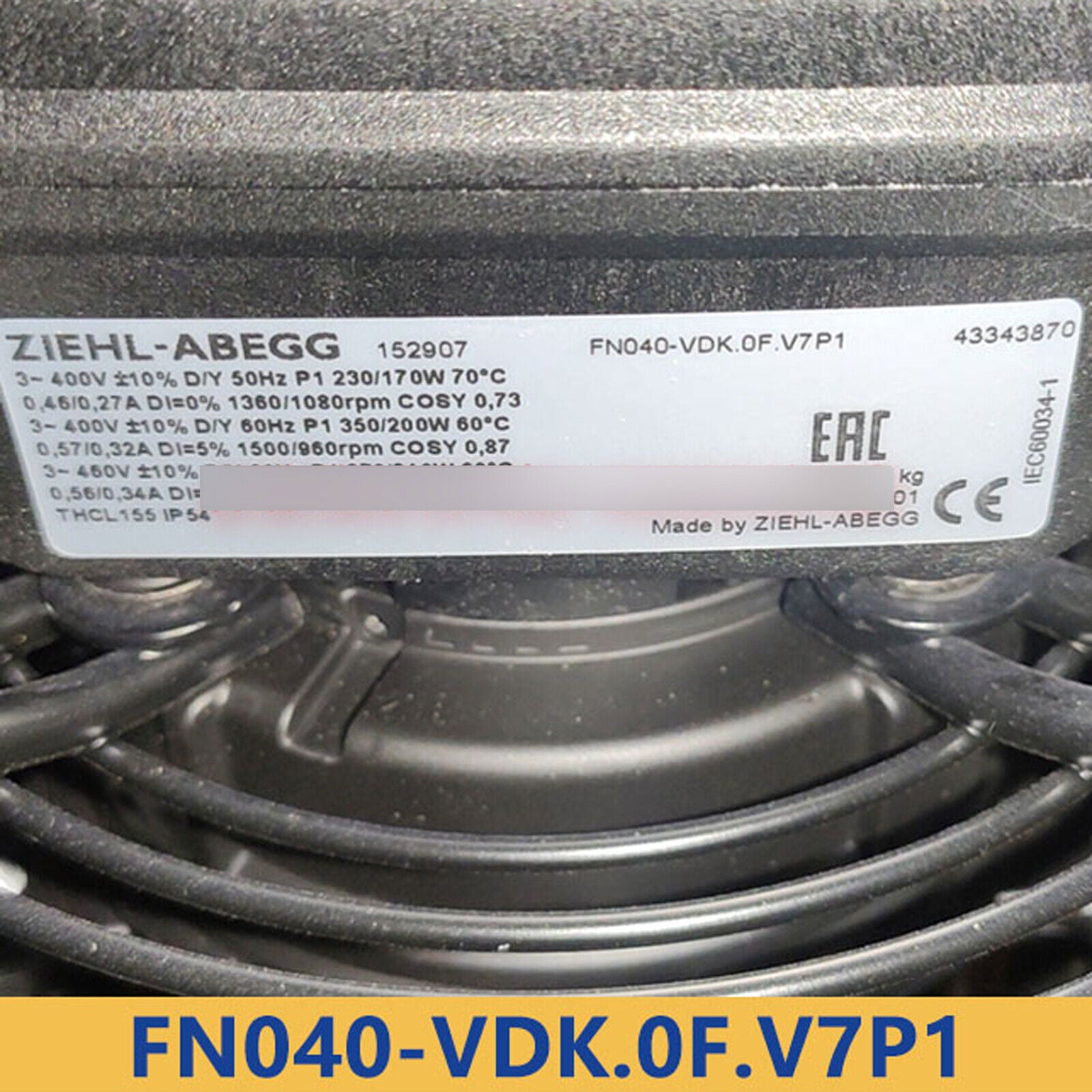 new Ziehl-Abegg FN040-VDK.0F.V7P1 1PC Axial-Flow Fan FN040VDK.0F.V7P1 - ZIEHL-ABEGG