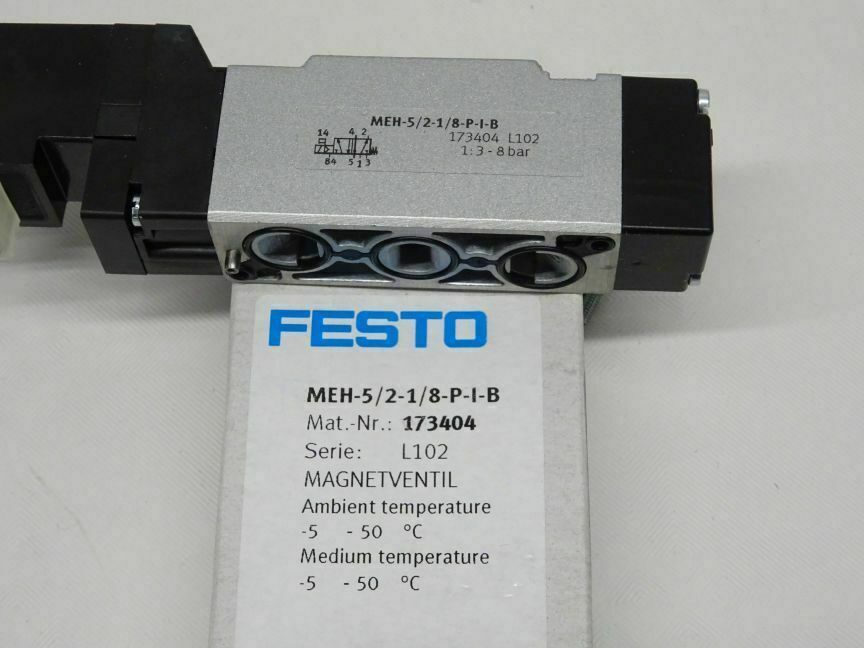 FESTO MEH-5/2-1/8-P-I-B 173404 Air Solenoid Valve - FESTO