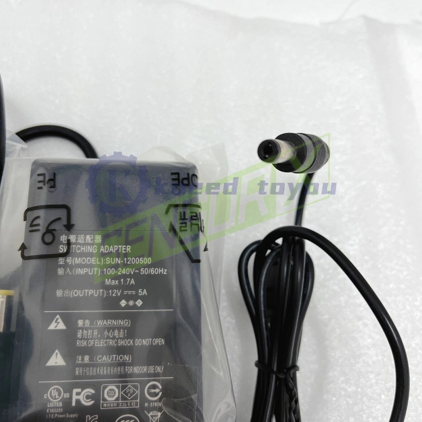 1PCS SUN-1200500 12V 5A SWITCHING ADAPTER POWER SUPPLY~