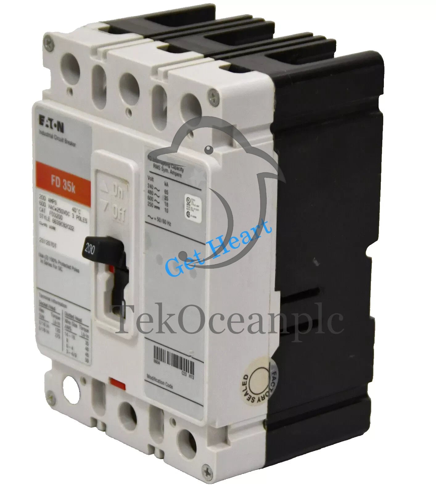 Eaton FD3200 Molded Case Circuit Breaker - 200A, 3-Phases, 600V
