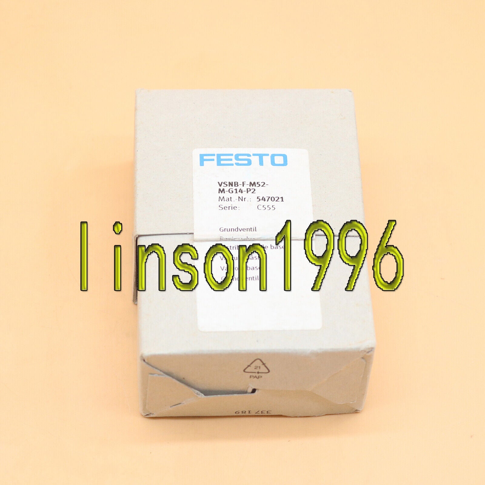 FESTO VSNB-F-M52-M-G14-P2 Solenoid Valve In Box - FESTO