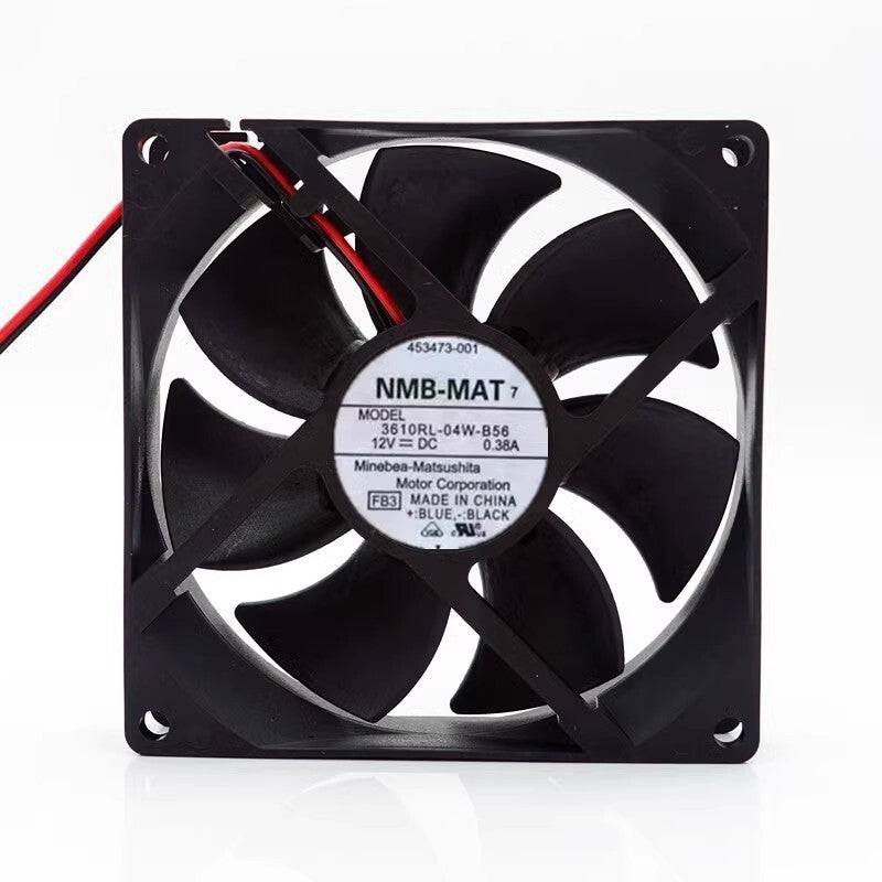 NMB 3610RL-04W-B56 9025 DC12V 0.38A 9CM 2-Wire Server Cooling Fan