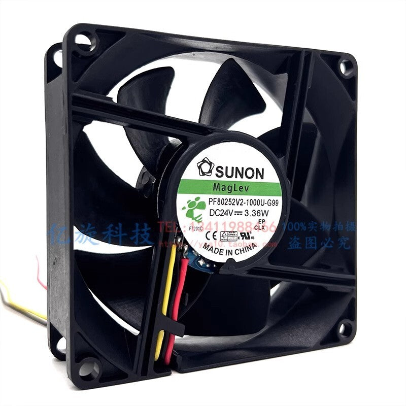 SUNON PF80252V2-1000U-G99 DC24V 3.36W 8CM 3-Wire Cooling Fan