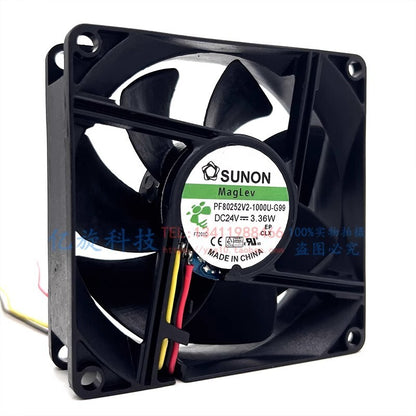 SUNON PF80252V2-1000U-G99 DC24V 3.36W 8CM 3-Wire Cooling Fan