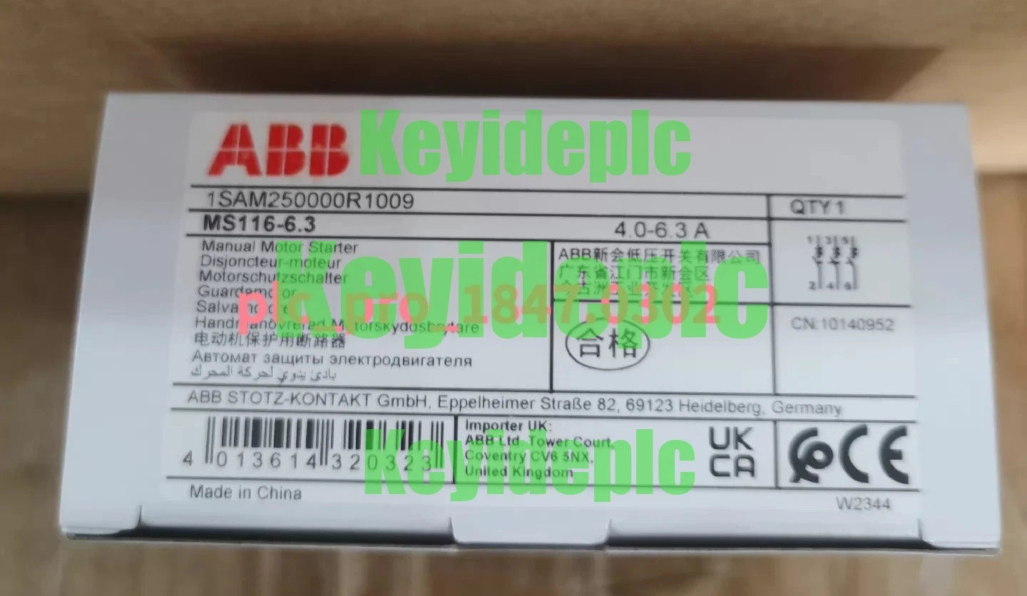 1PCS ABB MS116-6.3 4-6.3A 1SAM250000R1009 Manual Motor Starter Fast delivery