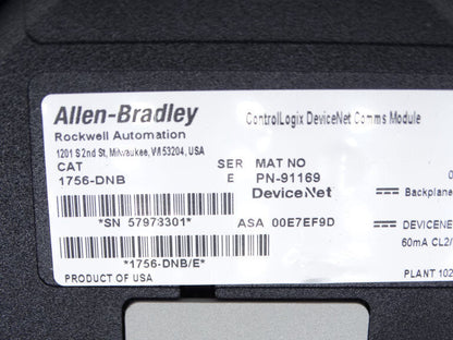 Allen Bradley 1756-DNB E PLC Module | Series E | Compact Industrial PLC | Allen Bradley Control Systems - ALLEN BRADLEY