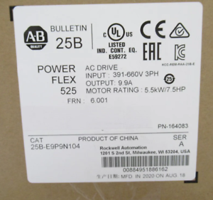 AB 25B-E9P9N104 PowerFlex 525 AC Drive SER A 391-660v 3ph - AB