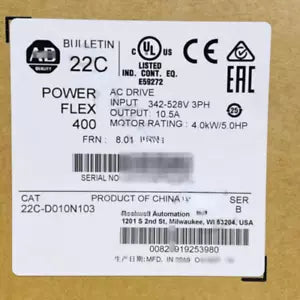 22C-D010N103 Allen-Bradley 22CD010N103 PowerFlex 400 4KW 5HP AC Drive Allen-Bradley