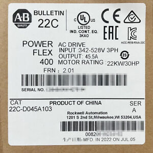 Allen-Bradley PowerFlex 400 AC Drive NEW 22C-D045A103 22 kW 30 HP - ALLEN-BRADLEY