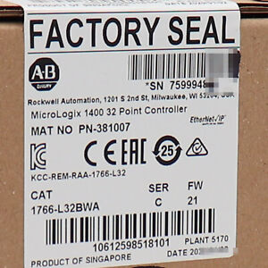 Allen Bradley 1766-L32BWA MicroLogix 1400 32 Pt Controller New Sealed 1766L32BWA koeed