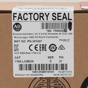 2023 New Factory Sealed AB 1766-L32BWA SER C MicroLogix 1400 32 Point Controller koeed