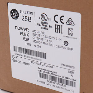 2022 New AB 25B-D013N104 PowerFlex 525 5.5kW 7.5Hp AC Drive Factory Sealed - AB