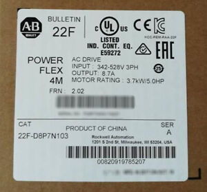 AB 22F-D8P7N103 PowerFlex 4M 3.7KW 5HP AC Drive 22FD8P7N103 SHIP AB