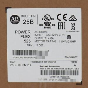 New Allen-Bradley 25B-D4P0N114 PowerFlex 525 1.5kW 2Hp AC Drive 25B-D4P0N114 Allen-Bradley