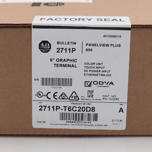Sealed Allen-Bradley 2711P-T6C20D8 PanelView Plus 6 Graphic Terminal with Model 2711P-T6C20D8 - ALLEN-BRADLEY