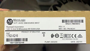 Factory Sealed AB 1762-IQ16 SER B MicroLogix 24VDC Input Module 1762IQ16 US - MICROLOGIX