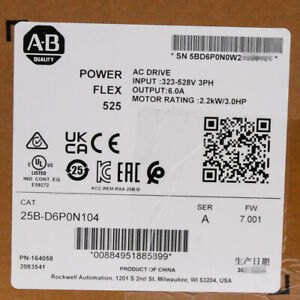 2023 New Sealed Genuine PowerFlex 525 AC Drive 2.2kW 3HP 25B-D6P0N104 - POWERFLEX