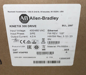 Factory Sealed Allen Bradley KINETIX 300 Drive 2097-V34PR5 400/480VAC 4A - ALLEN BRADLEY
