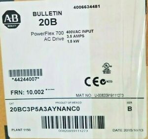 Allen Bradley 20BC3P5A3AYNANC0 PowerFlex 700 AC Drive In Box - ALLEN BRADLEY