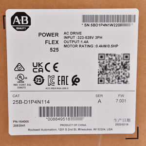 Allen-Bradley PowerFlex 525 0.4kW 0.5Hp AC Motor Sealed Design - ALLEN-BRADLEY