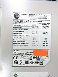 SURPLUS ALLEN BRADLEY 20G11ND011AA0NNNNN SER A DRIVE AB 20G11ND011AA0NNNNN - ALLEN BRADLEY