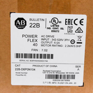 ABB 22B-D6P0N104 PowerFlex 40 2.2KW/3.0HP AC Drive 22BD6P0N104 High-Efficiency Energy-Optimized Motor Controller - ABB