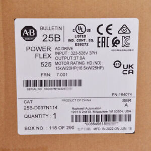 Allen-Bradley 25B-D037N114 PowerFlex 525 AC Drive Factory Sealed Model 25B-D037N114 - ALLEN-BRADLEY