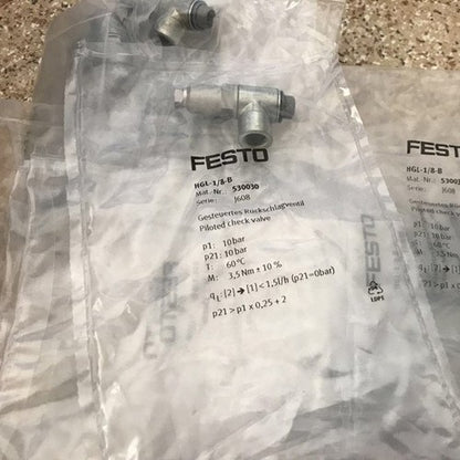 Festo HGL-1/8-B 530030 Check Valve One Free Shipping HGL1/8B