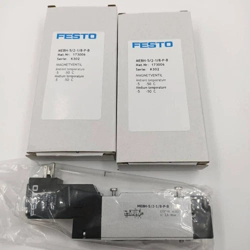 new Festo MEBH-5/2-1/8-P-B 173006 Solenoid Valve One MEBH5/21/8PB