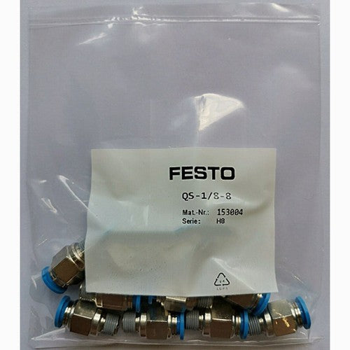 10PCS/1bag Festo QS-1/8-8 153004 Fittings Free Shipping QS1/88