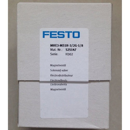 Festo MHE3-MS1H-3/2G-1/8 525147 Solenoid Valve One MHE3MS1H3/2G1/8
